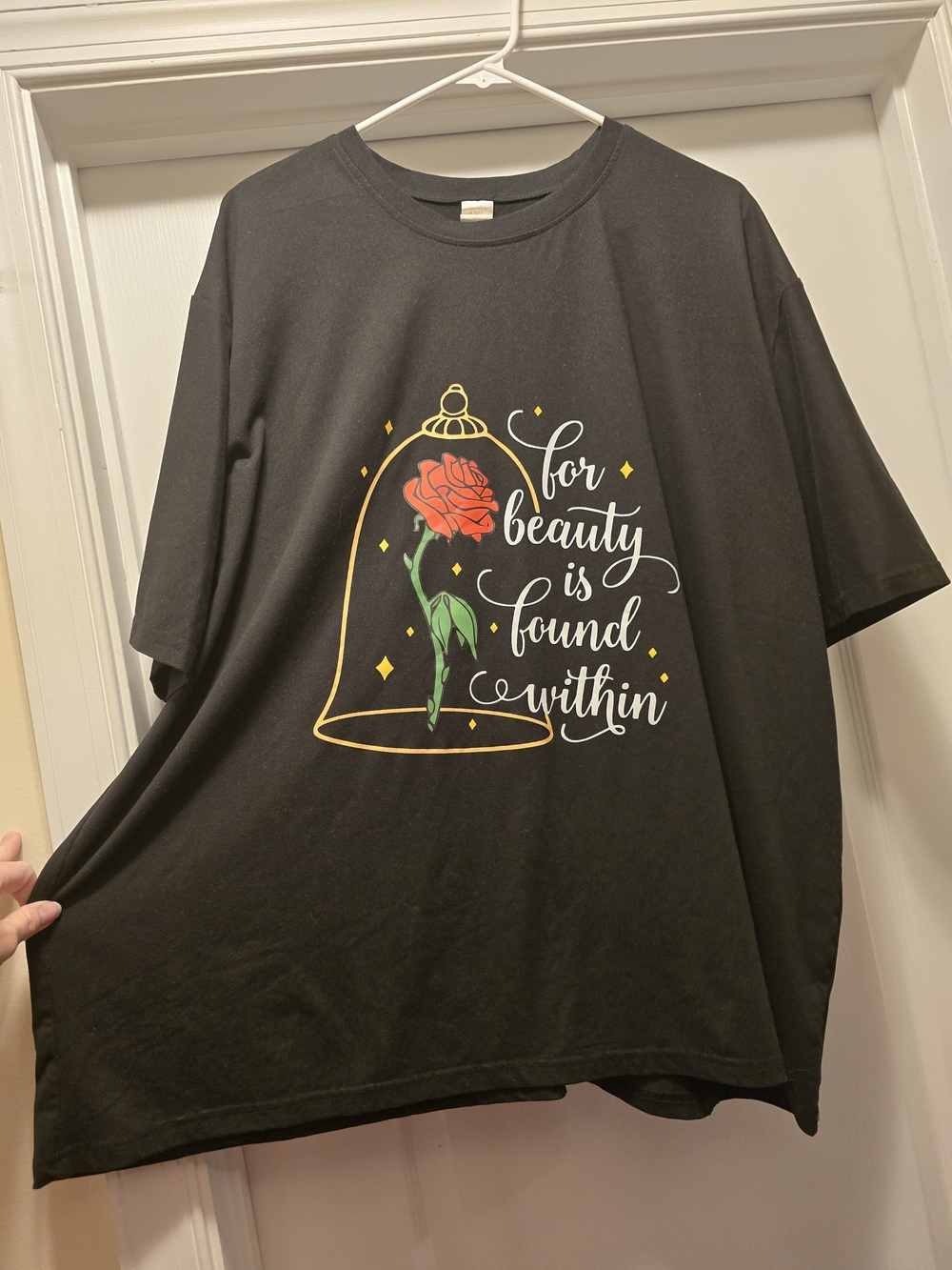 Black Floral Graphic Tee - 'For Beauty Is Found Within